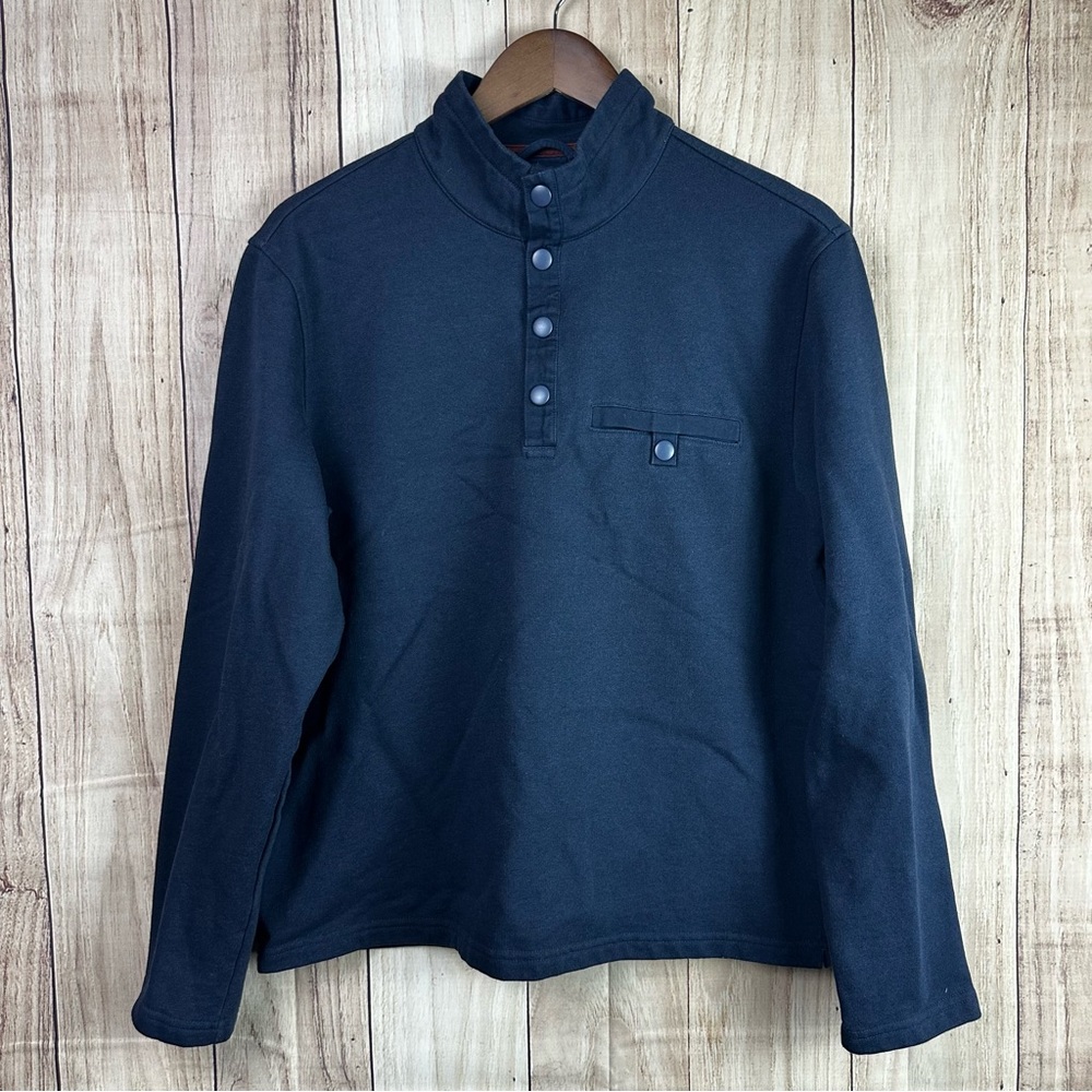 UNTUCKit Parkson Navy Casual Button Down 1/4 Snap Pullover Shirt